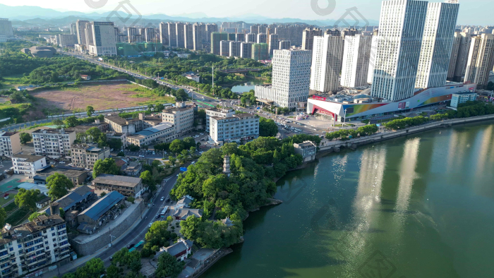 航拍江西上饶信江五桂塔图片-包图网企业站