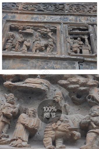 古代江南门口雕刻摄影图片