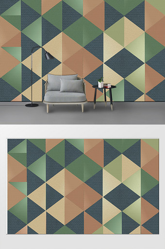 现代简约几何图案客厅地板背景墙图片