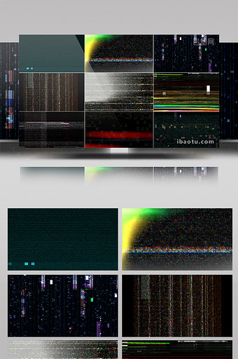 20组4K信号干扰像素破损转场视频素材图片