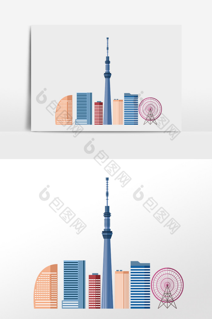 著名城市东京建筑插画图片图片