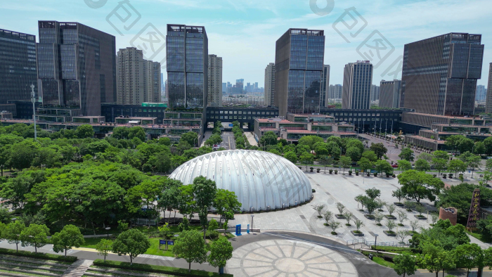 航拍宁波甬江公园珍珠贝图片-包图网企业站