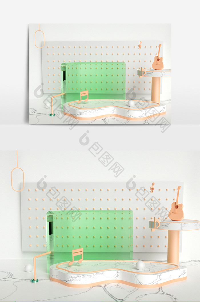 C4D文艺小清新场景模型（OC渲染）