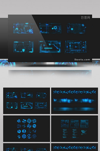超级科技HUD动态元素AE模板图片