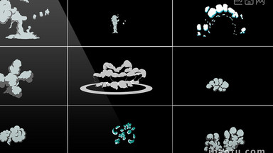 10组4K带通道卡通爆炸烟雾视频素材