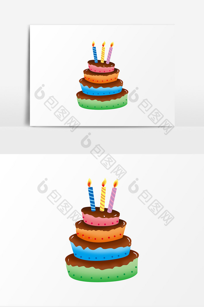 生日派对生日蛋糕卡通元素