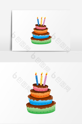生日派对生日蛋糕卡通元素图片