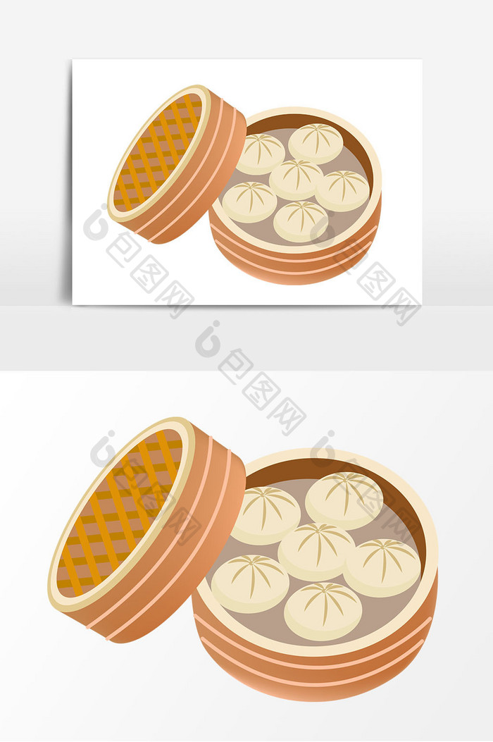手绘包子矢量元素设计