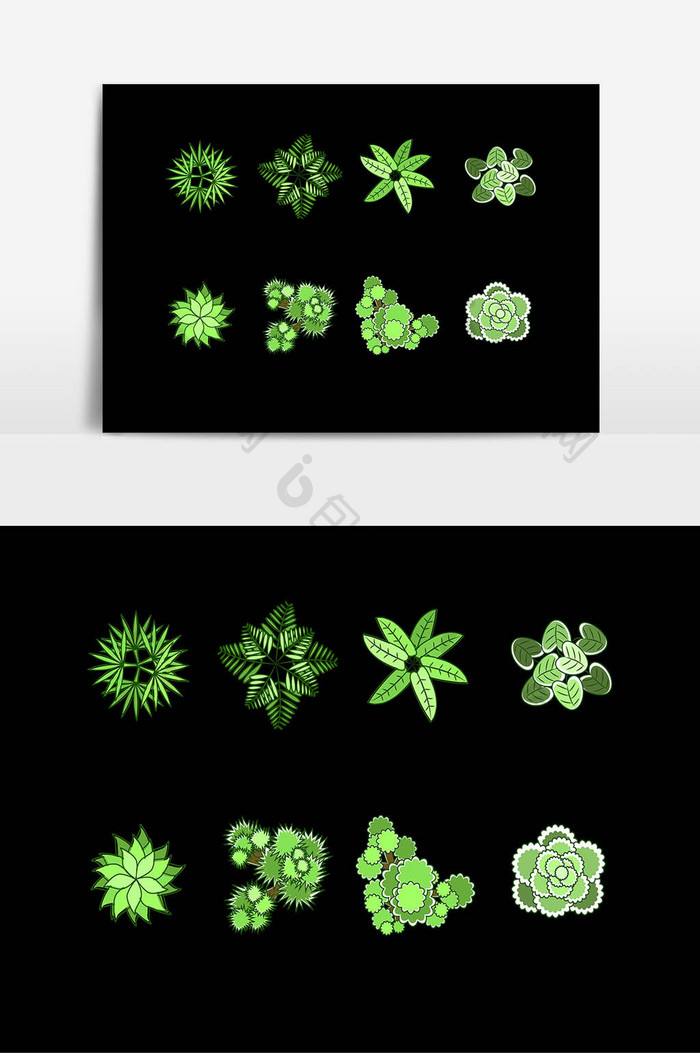 绿色花朵植物设计元素