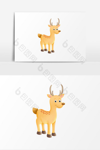 动物小鹿卡通元素图片