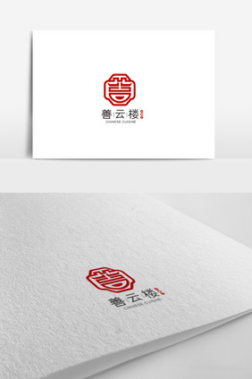 高端简约大气中式餐饮企业logo模板