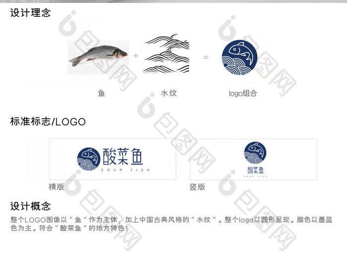 餐饮行业标志设计酸菜鱼logo设计