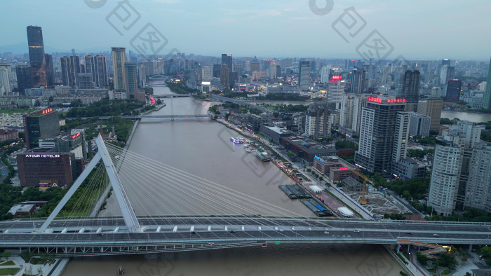 航拍浙江宁波甬江外滩大桥图片-包图网企业站