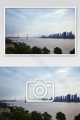 武汉长江鹦鹉洲大桥鸟瞰图图片