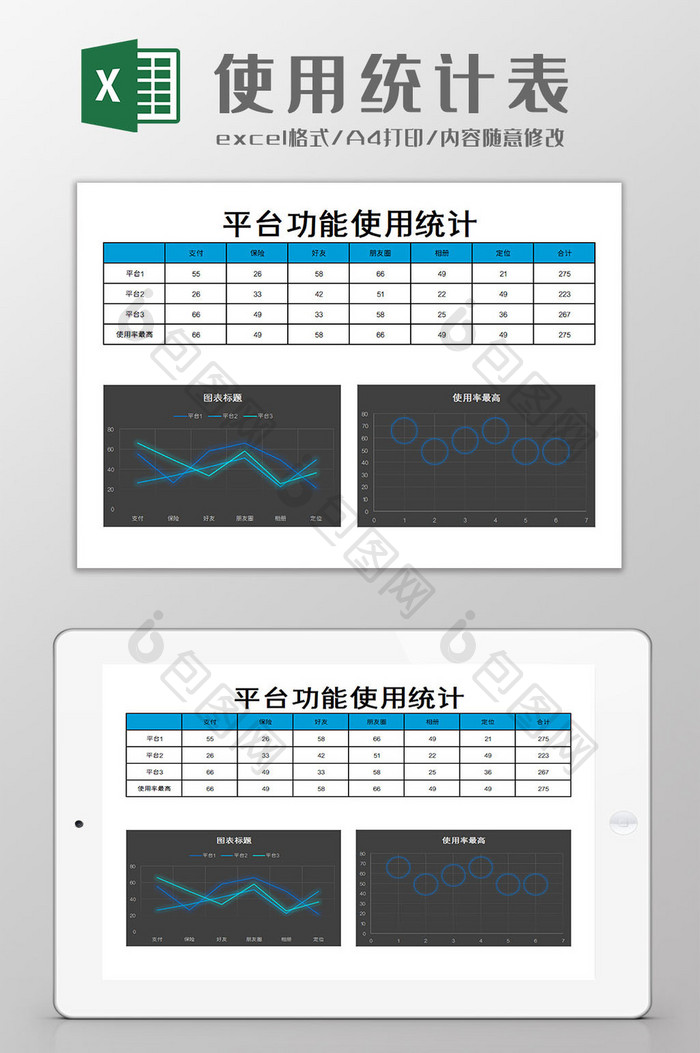 使用统计表excel模板