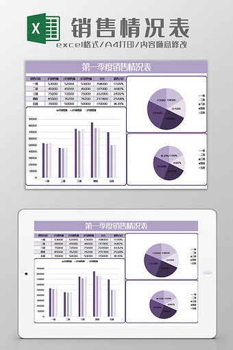 第一季度销售情况表excel模板图片