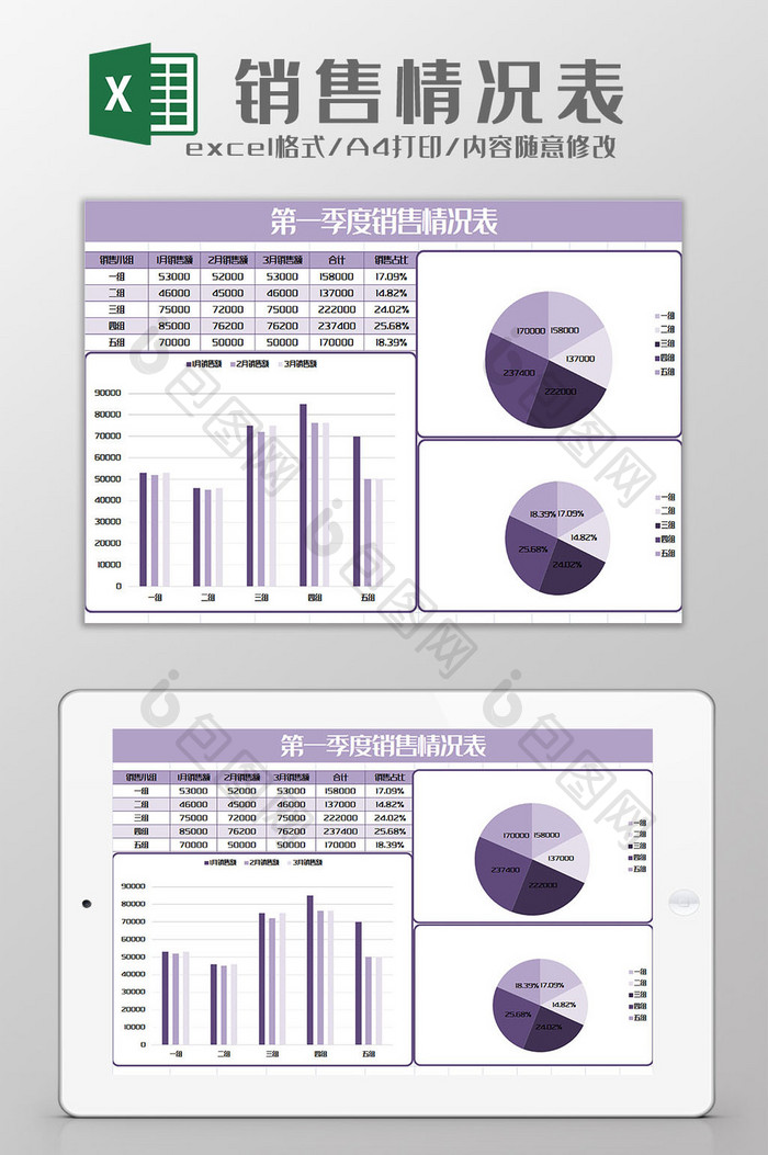 第一季度销售情况表excel模板
