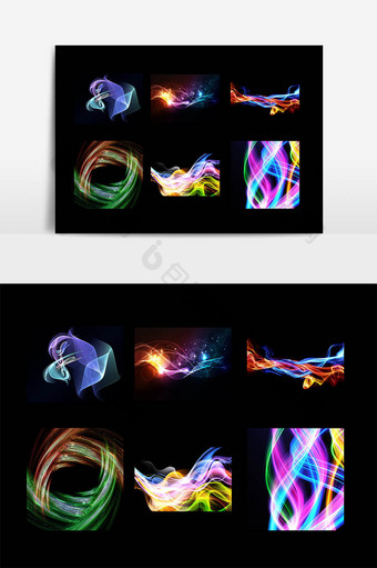 彩色光效飘逸设计元素图片