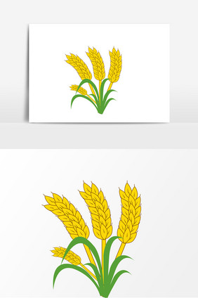 手绘小麦丰收矢量元素