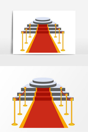 手绘红毯舞台矢量素材