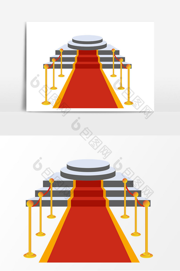 手绘红毯舞台矢量素材
