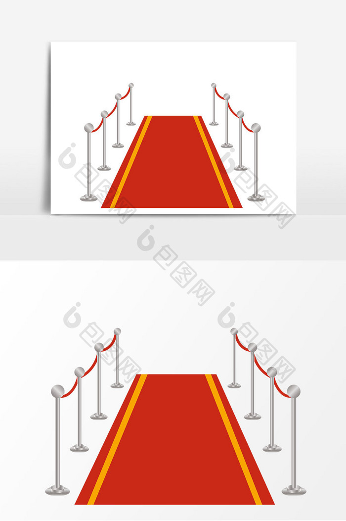 手绘舞台红毯矢量元素