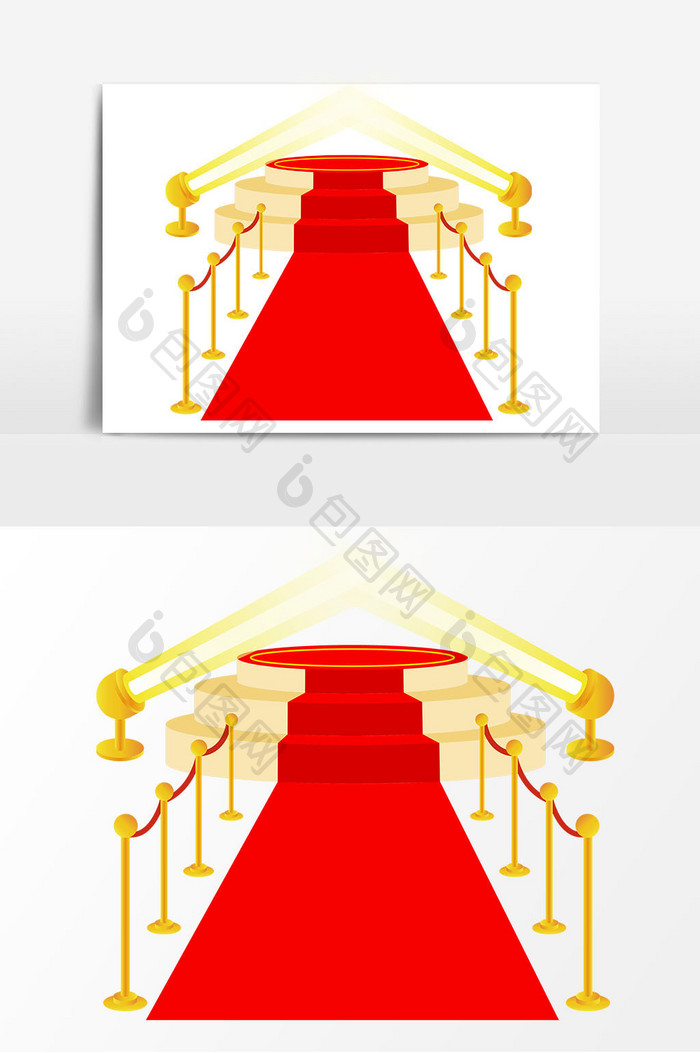 手绘红色舞台元素设计