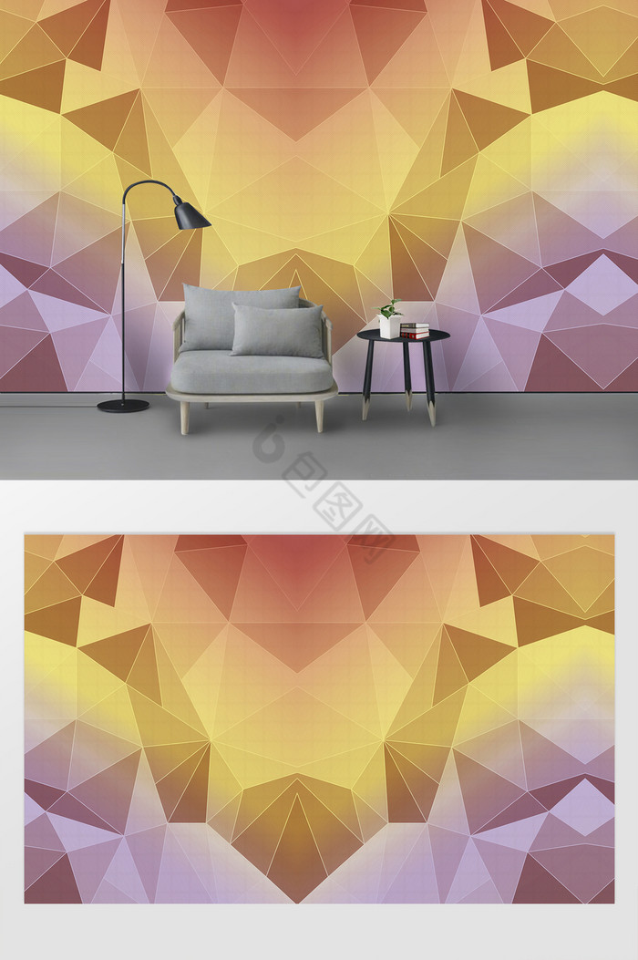 新现代几何抽象背景墙图片