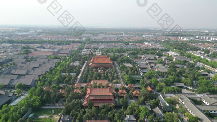 山东济宁曲阜三孔景区孔庙孔府航拍图片-包图网企业站