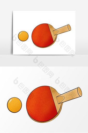 乒乓球乒乓球拍卡通元素图片