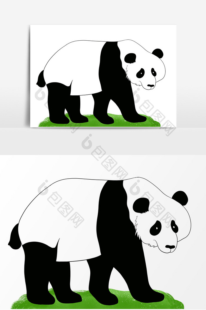 国宝大熊猫卡通元素