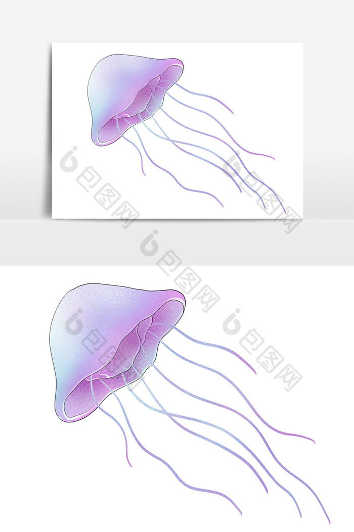 海洋水母卡通元素