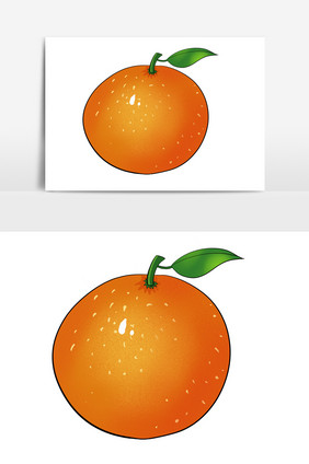 ·手绘橘子蔬果卡通元素