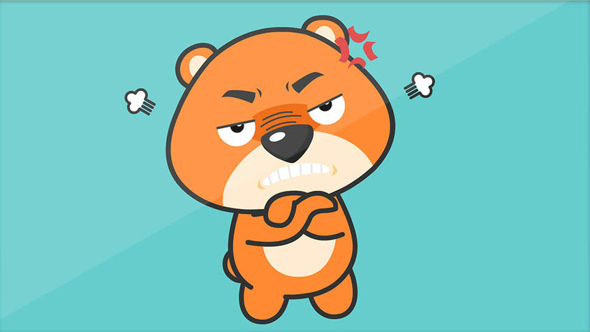 小熊生气表情包动图gif
