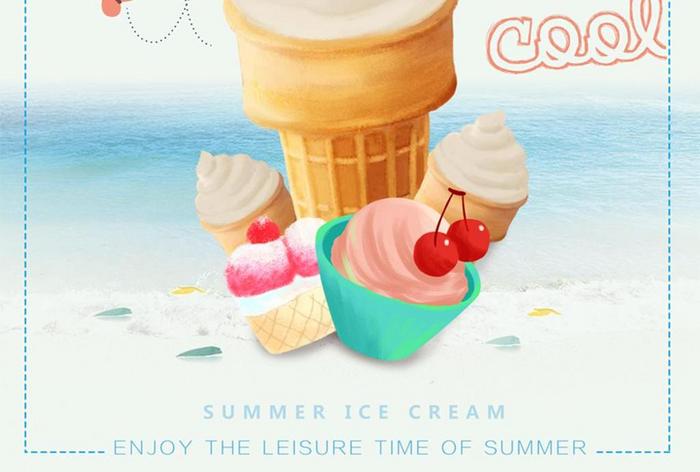 新鲜夏日甜品冰淇淋海报
