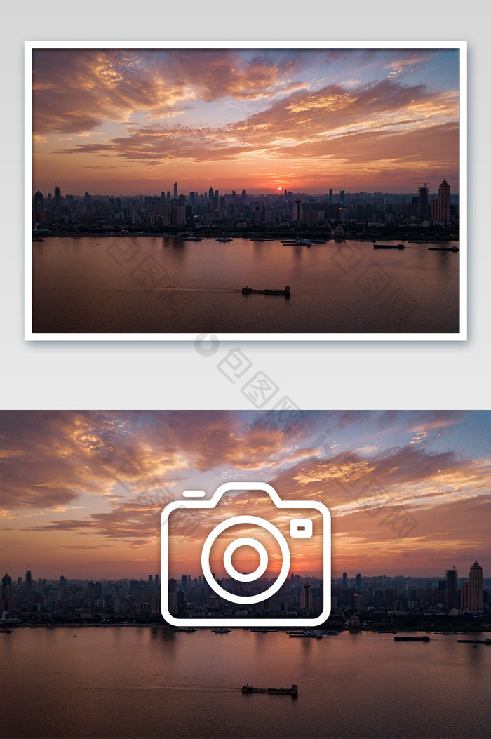 日落之下城市风光摄影图片图片