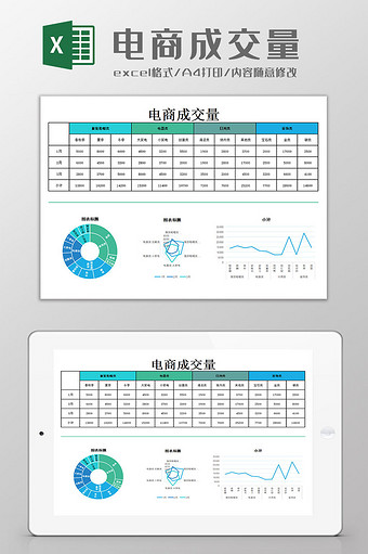 电商成交量excel模板图片