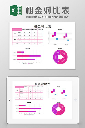 租金对比明细表excel模板图片