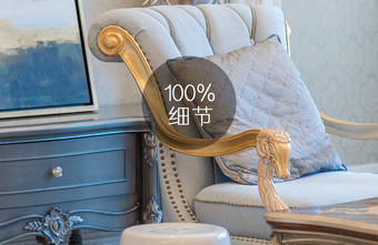 精致奢华的客厅座椅特写摄影图图片