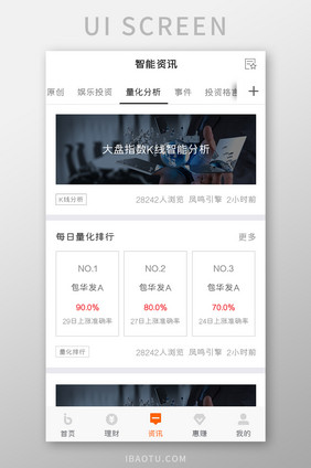 投资理财APP量化分析UI移动界面