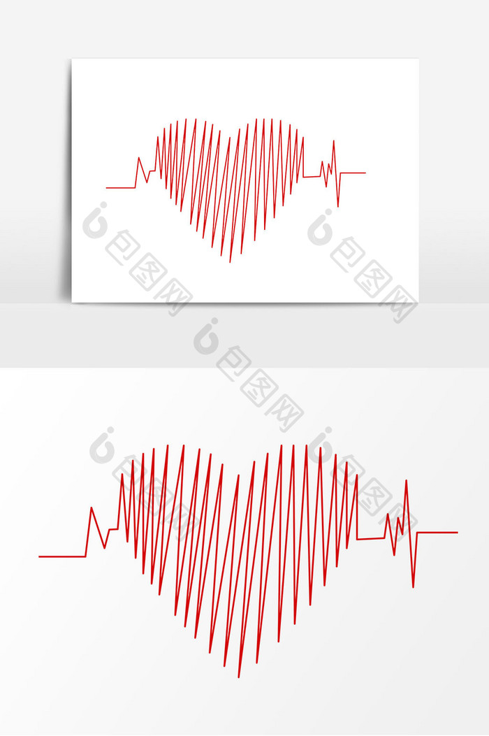 手绘红色心矢量元素