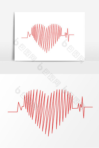 手绘红色心矢量元素图片