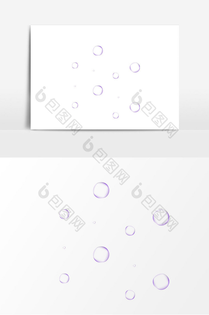 手绘紫色透明气泡矢量元素
