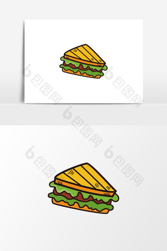 手绘动漫食品西餐三明治图片