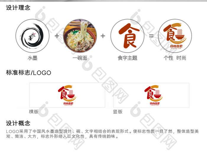 个性食尚面吧标志logo设计