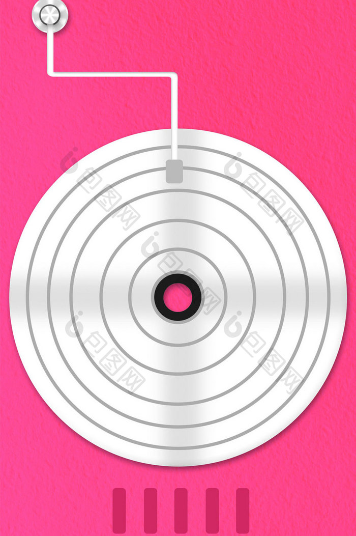 粉色背景白色唱片机动态图