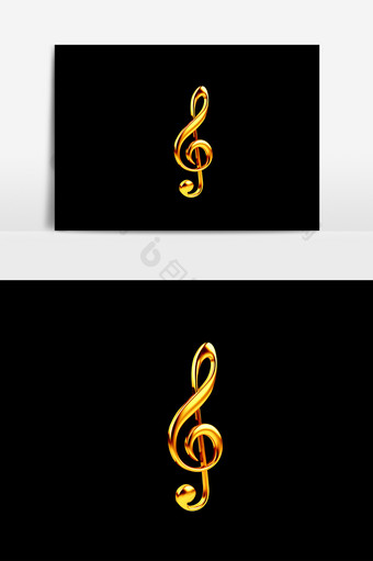 简约大气金色金属音乐符号乐符元素图片