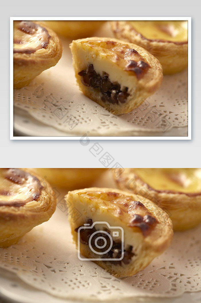 葡式蛋挞横切美食摄影图