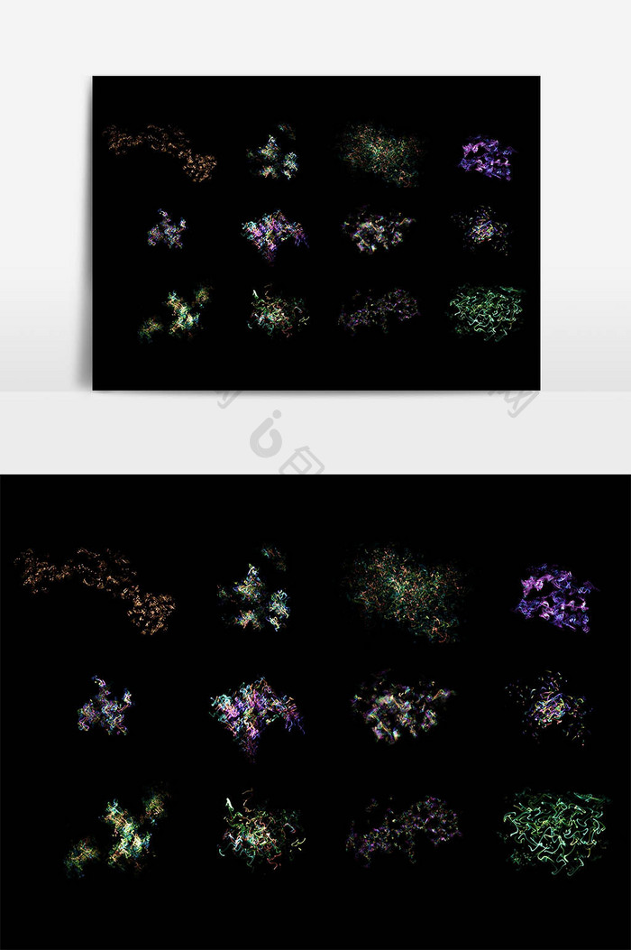 彩色炫光效果设计素材