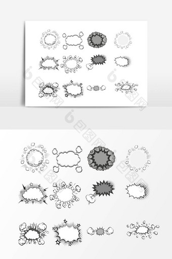 卡通爆炸贴设计素材图片